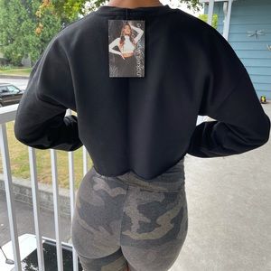 Naked wardrobe cropped crew neck sweater